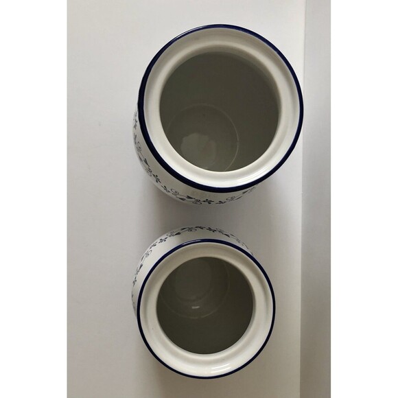 HOME BY TARGET COFFE AND SUGGAR BOWL W/LID CERAMIC WHITE AND ACCENTS FLORAL BLUE - Picture 5 of 10